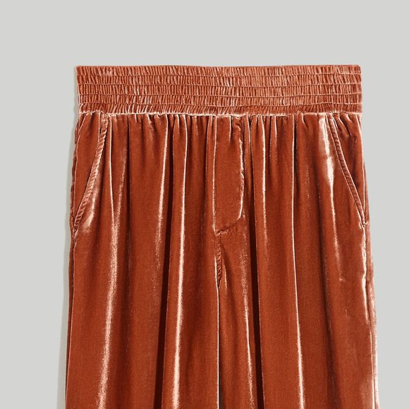 Madewell Silk-Blend Velvet Carley Wide-Leg Pants - Picture 7 of 8